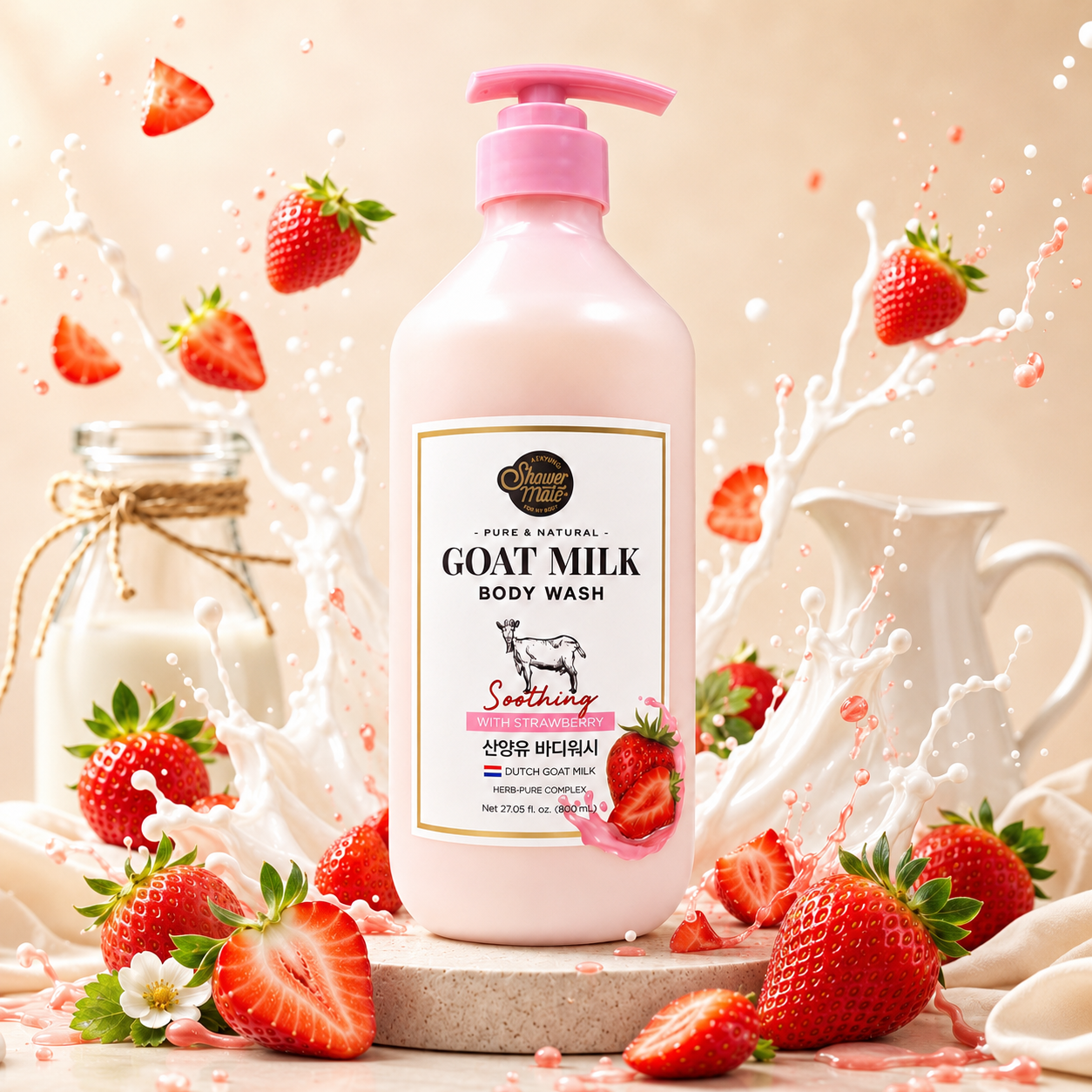 Showermate Goat Milk Body Wash Strawberry