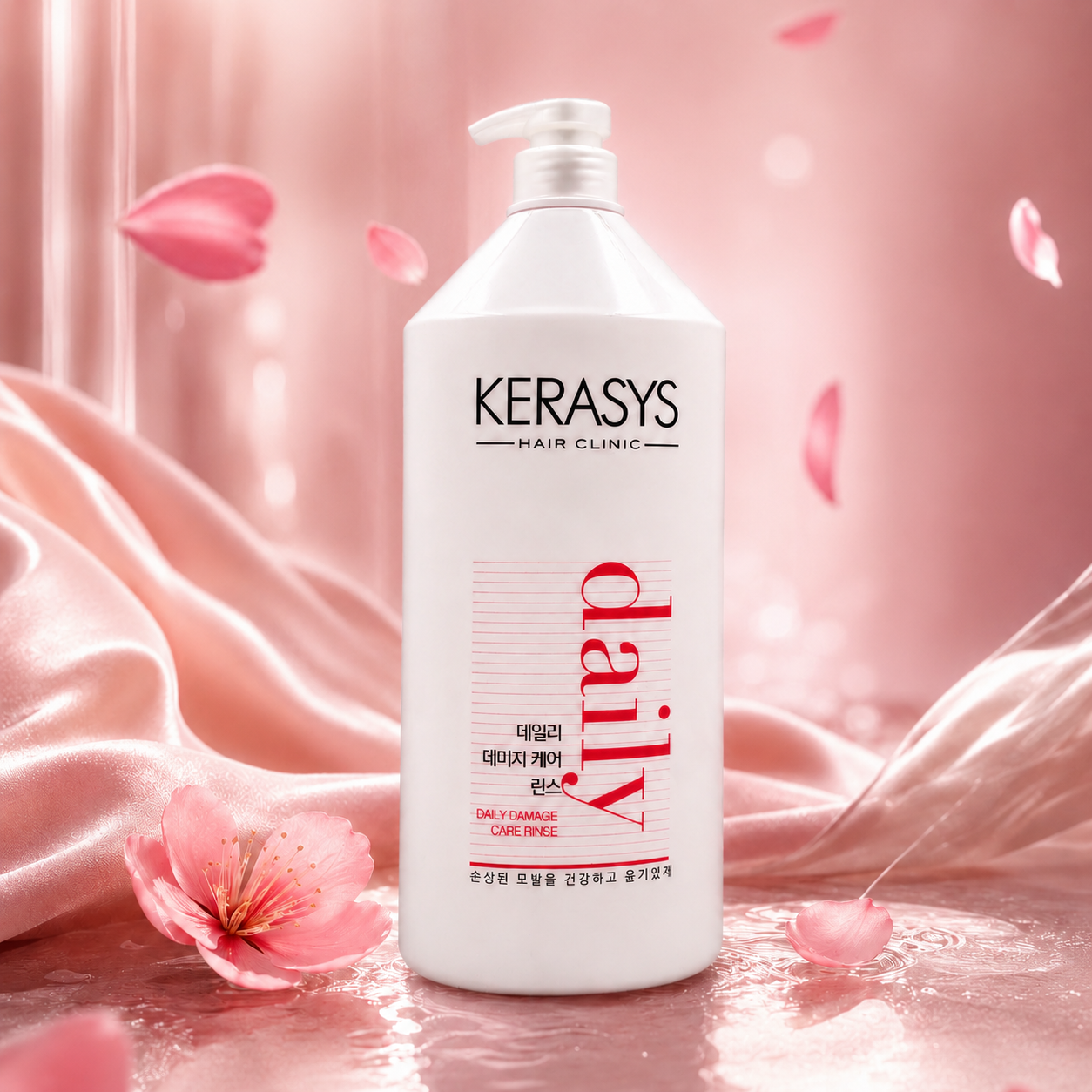 KeraSys Hair Clinic Daily Damage Care Conditioner 1500ml Korean repair hair conditioner for damaged and chemically treated hair that nourishes, repairs and improves hair strength.