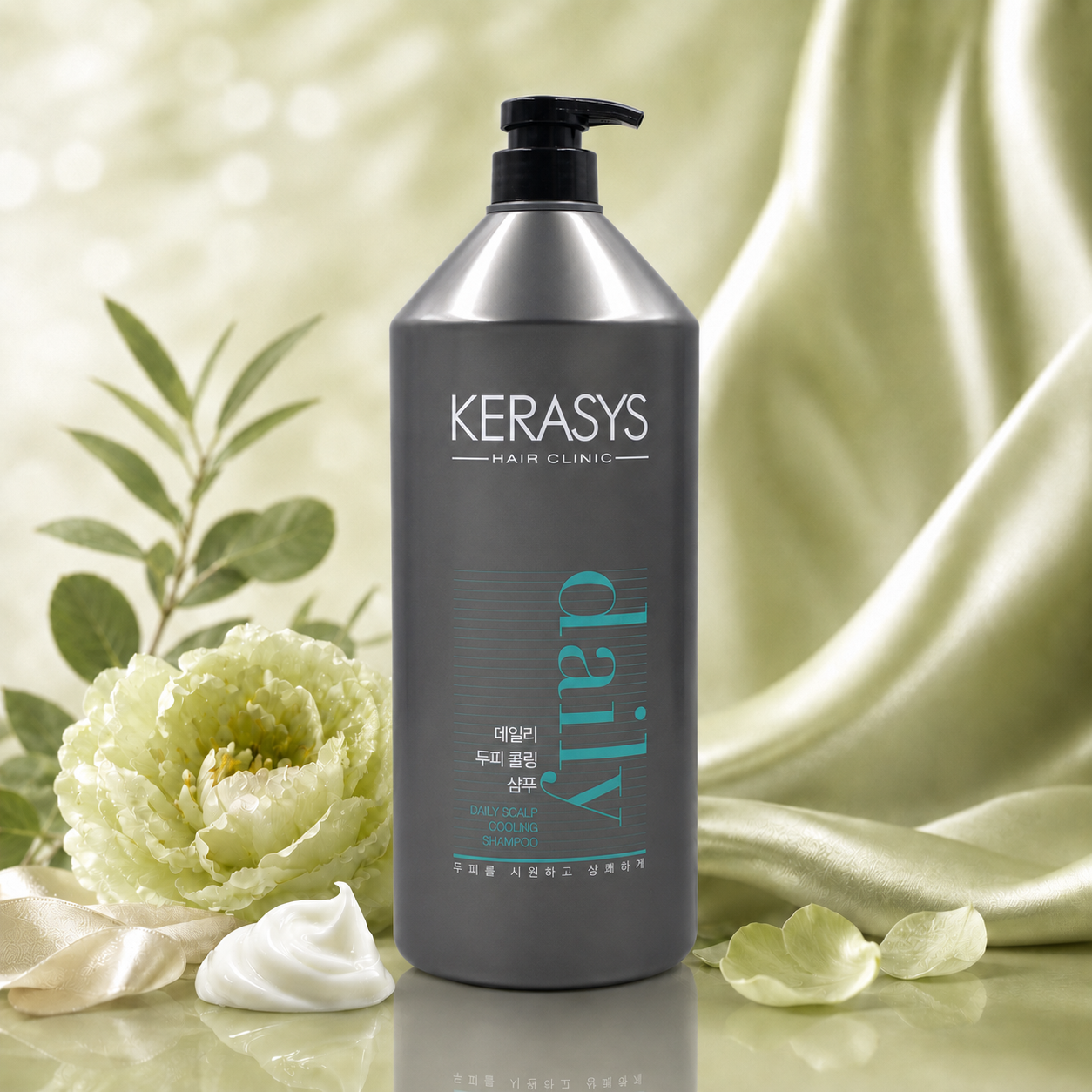 KeraSys Hair Clinic Daily Scalp Cooling Shampoo 1500ml Korean cooling shampoo with refreshing scalp care formula to deeply cleanse, remove excess oil and soothe the scalp.