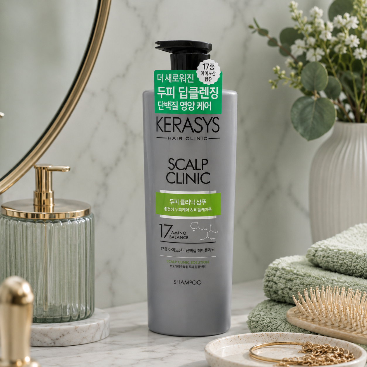 KeraSys Hair Clinic Scalp Clinic Shampoo Korean scalp care shampoo that deeply cleanses the scalp, removes impurities and helps maintain a healthy scalp environment.