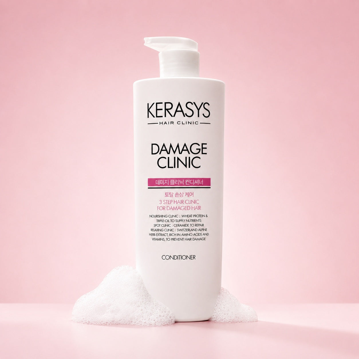 KeraSys Hair Clinic Damage Clinic Conditioner Korean repairing conditioner that nourishes damaged hair, improves softness and helps restore strength and shine.