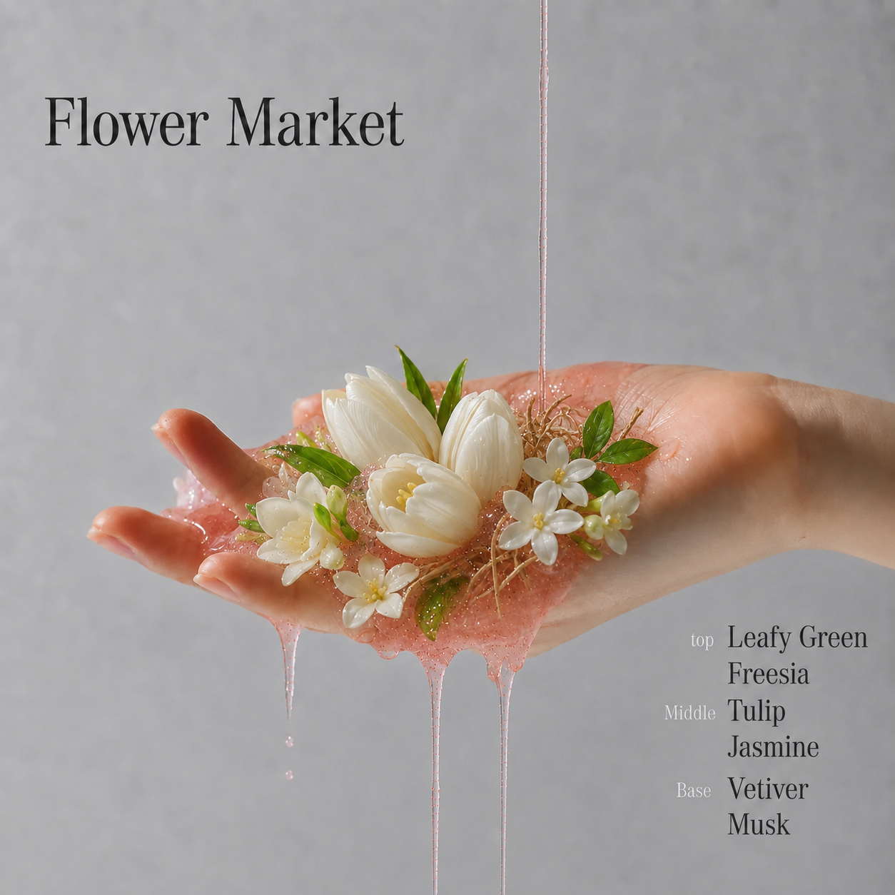LUV SCENT Flower Market White Tulip Perfumed Scrub Wash