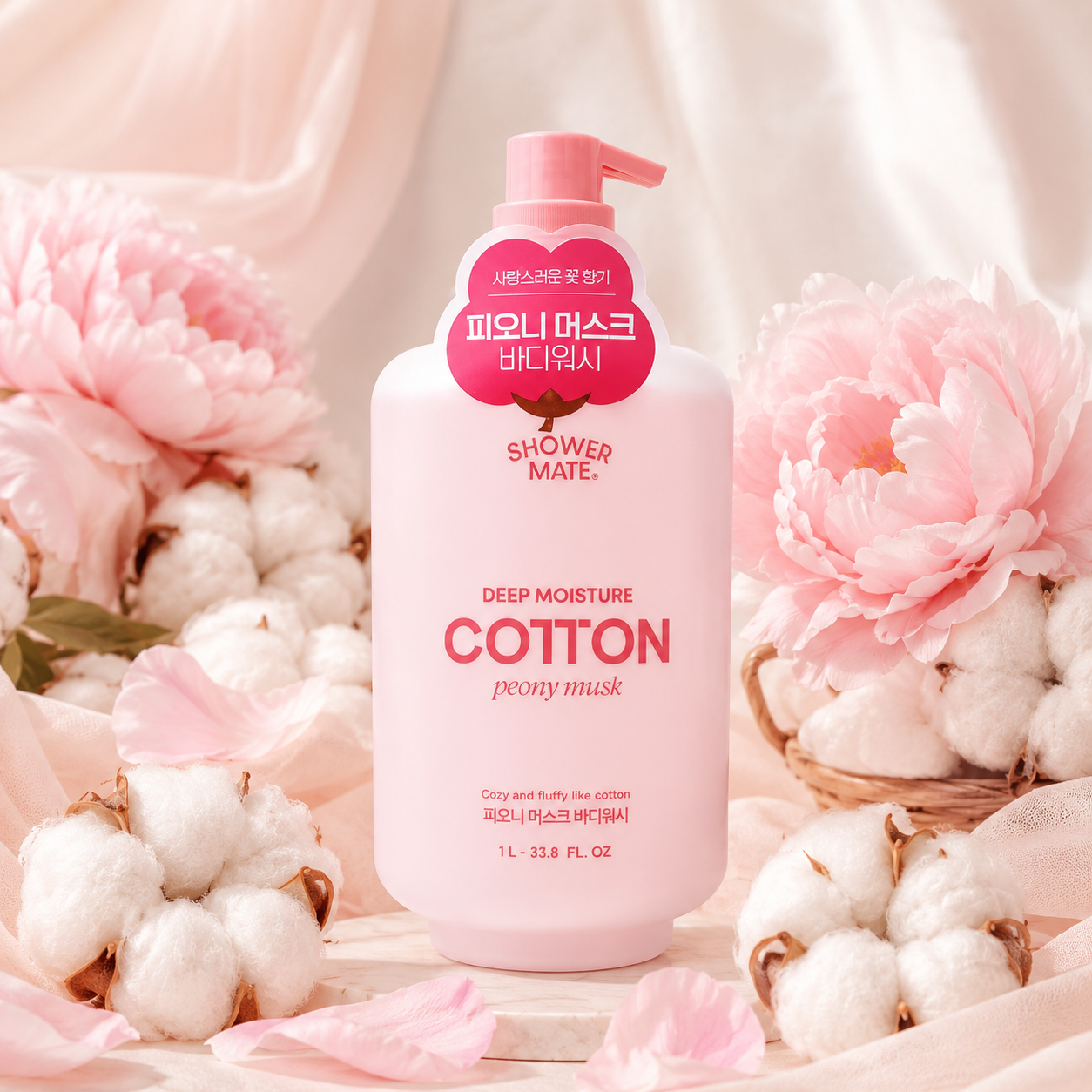 Showermate Cotton Body Wash (Peony Musk)