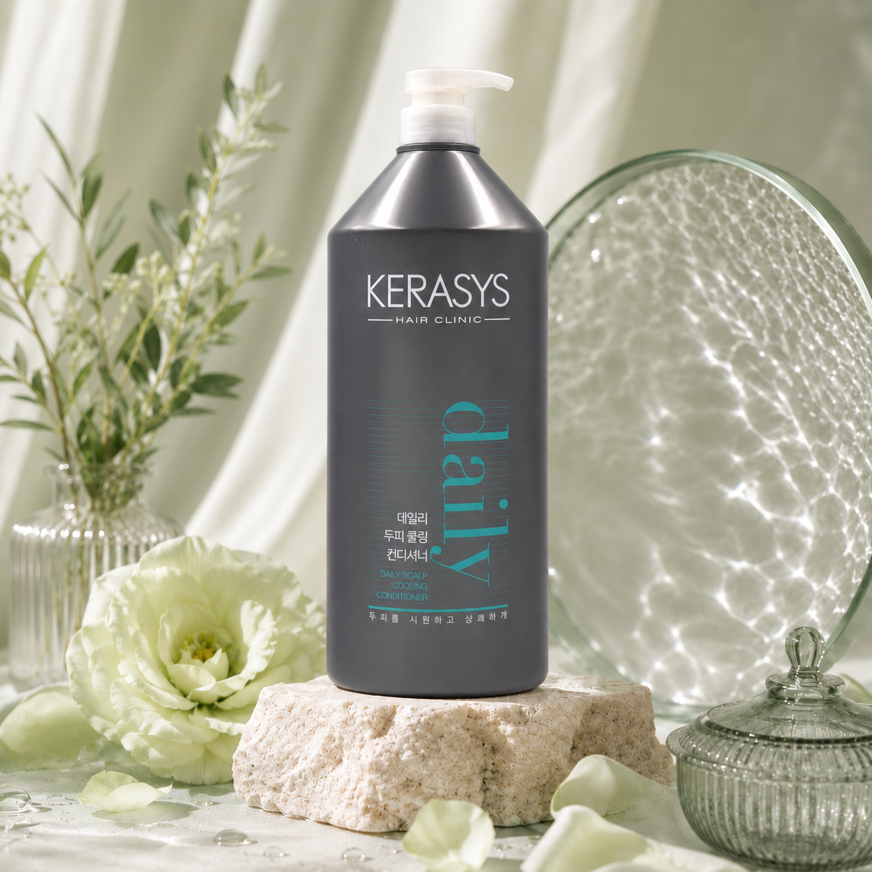 KeraSys Hair Clinic Daily Damage Care Conditioner 1500ml Korean repair hair conditioner for damaged and chemically treated hair that nourishes, repairs and improves hair strength.