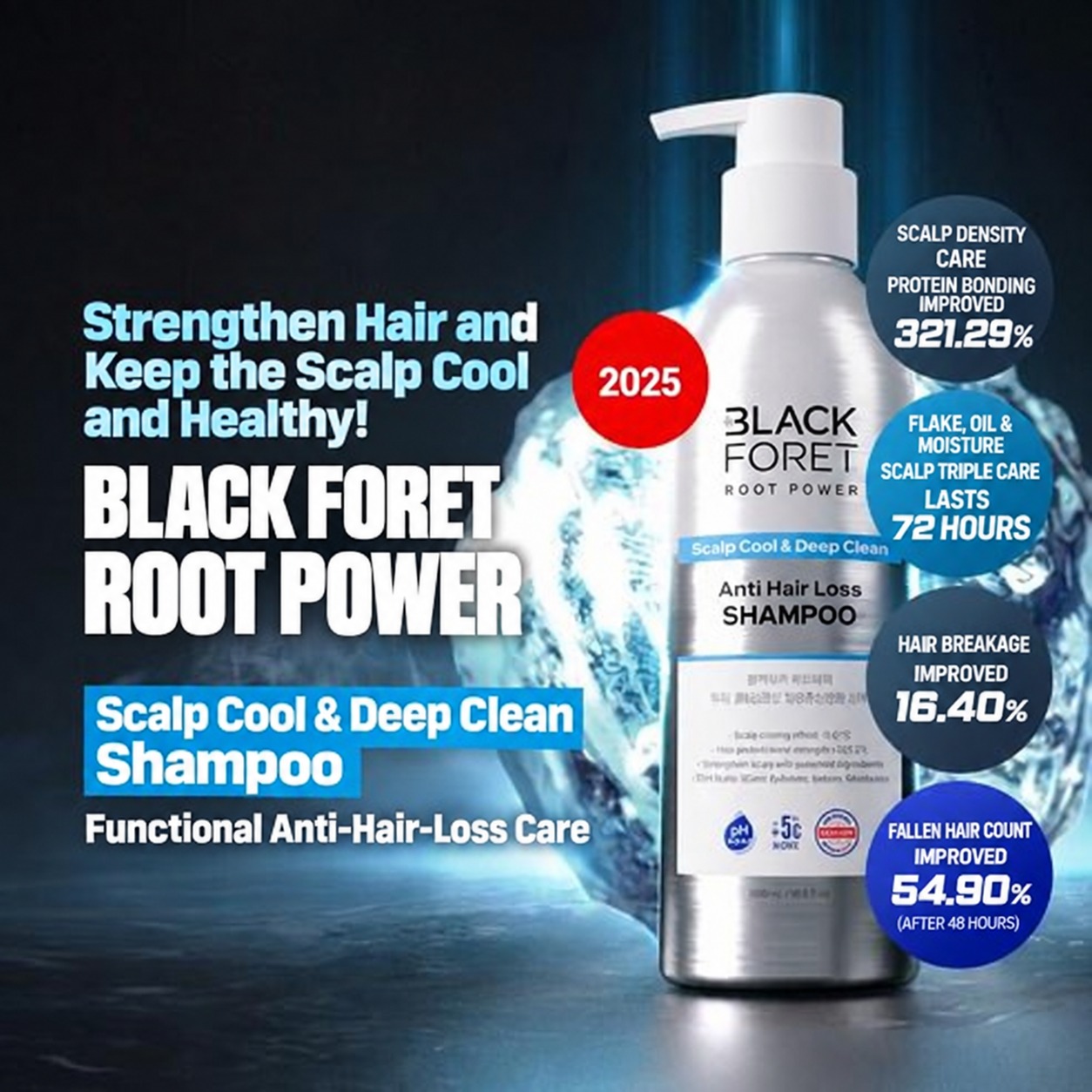 BLACK FORET ROOT POWER SCALP COOL & DEEP CLEAN ANTI-HAIRLOSS SHAMPOO