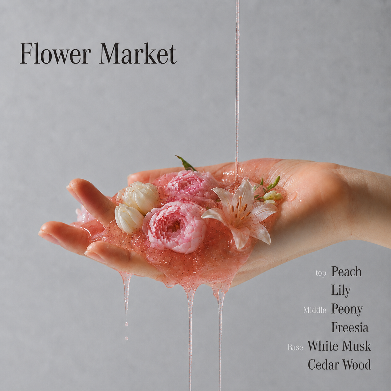 LUV SCENT Flower Market White Tulip Perfumed Scrub Wash