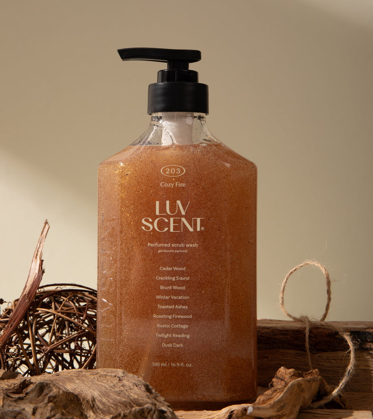 LUV SCENT Cozy Fire Cedar Wood Perfumed Scrub Wash
